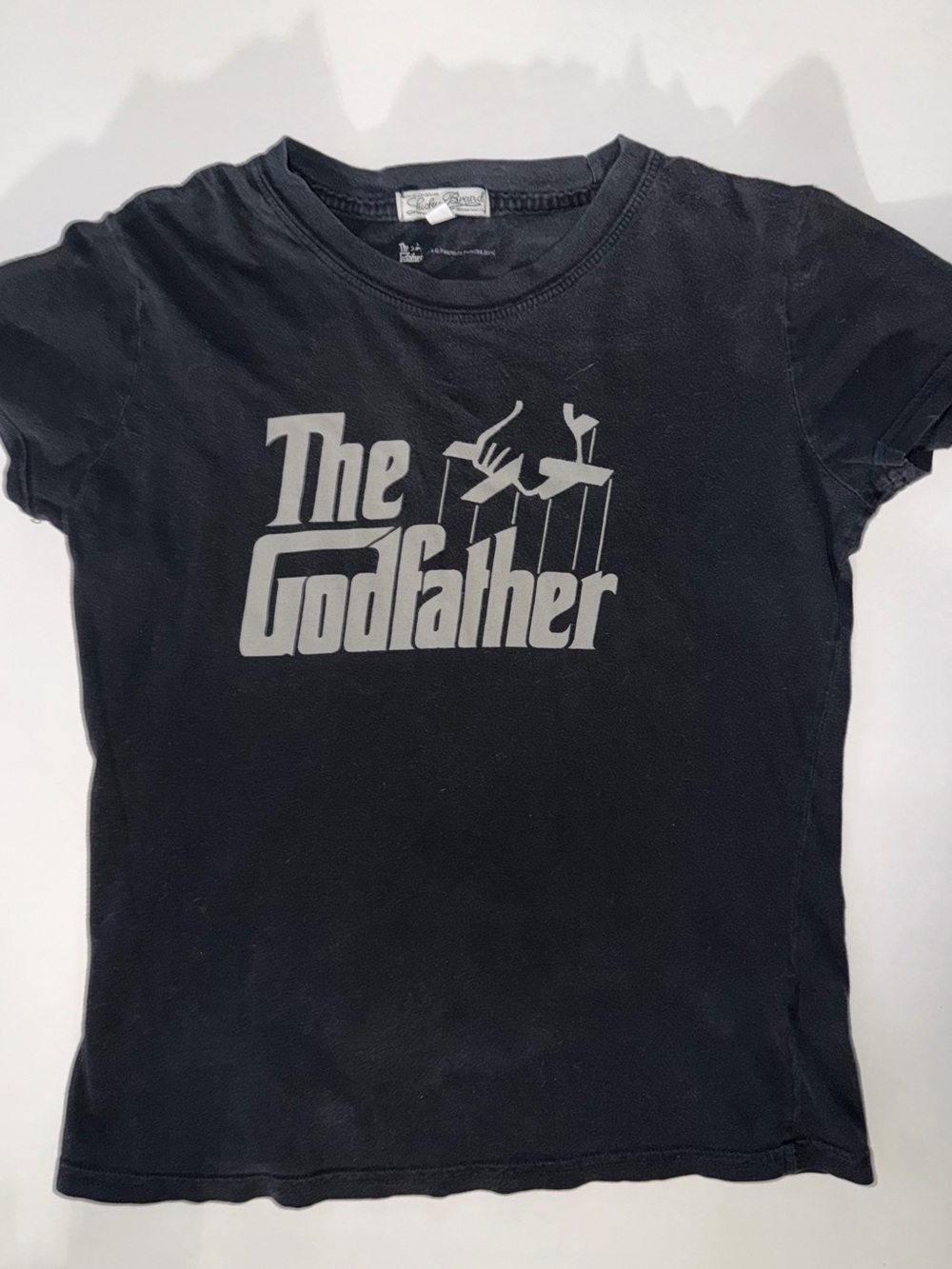 Lucky Brand Black Tee with Silver 'The Godfather' Graphic